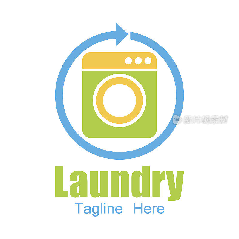 洗衣图标与文字空间为您的口号/口号，矢量插图
